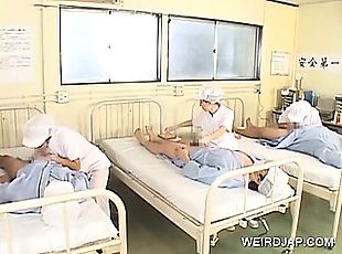 Sexy Japanese nurses giving BJs to horny patients